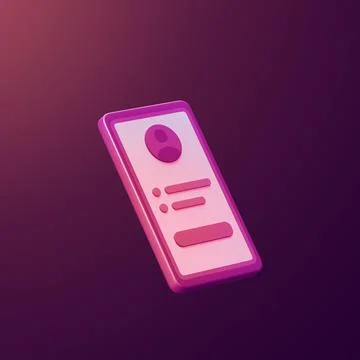 Mobile phone - stylized 3d CGI icon object, Not gen Ai Stock Illustration