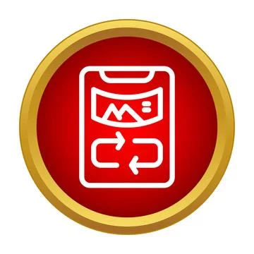 Mobile phone synchronizing data and refreshing images icon Stock Illustration