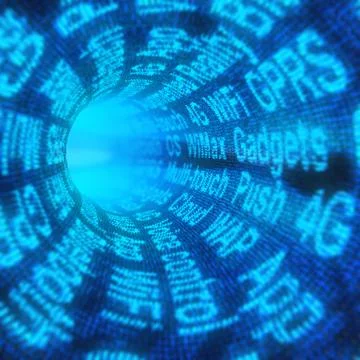 Mobile phone technologies, 3d render Stock Illustration