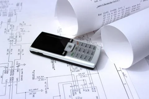 Mobile phone technology design Foto stock
