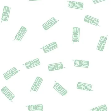 Mobile phone technology glyph seamless pattern Stock Illustration