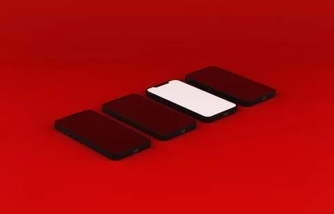 Mobile Phone Template Mockup. Different concept. 3D illustration. Illustrazione stock