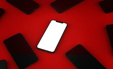 Mobile Phone Template Mockup. Different concept. 3D illustration. Stock Illustration