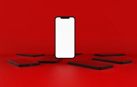 Mobile Phone Template Mockup. Diffrent concept. 3D illustration. Illustrazione stock