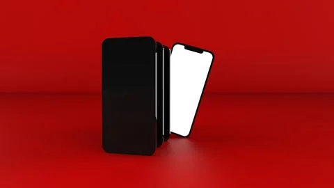 Mobile Phone Template Mockup. Diffrent concept. 3D illustration. Stock Illustration