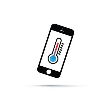 Mobile phone thermometer icon 스톡 일러스트