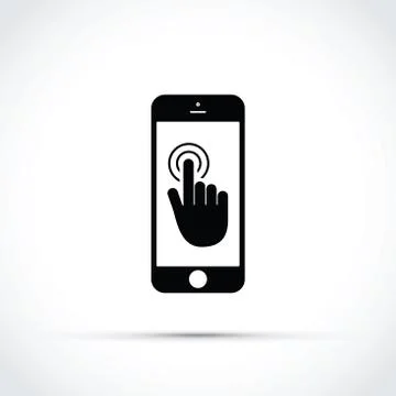 A mobile phone touch screen click Stock Illustration