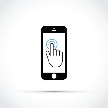 A mobile phone touch screen click Stock Illustration