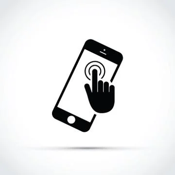 A mobile phone touch screen click Stock Illustration