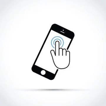 A mobile phone touch screen click 스톡 일러스트