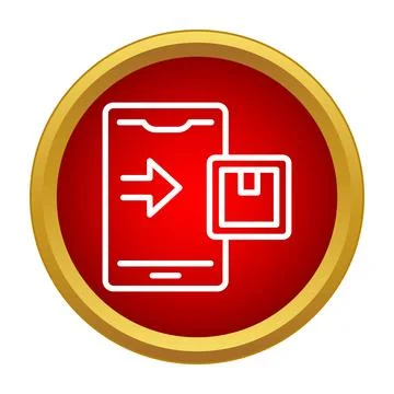 Mobile phone tracking a parcel delivery process Stock Illustration