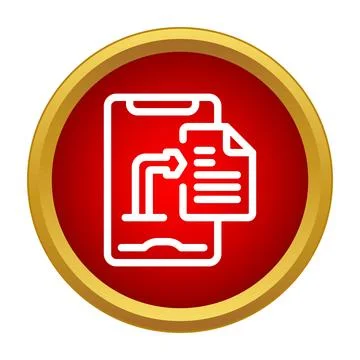 Mobile phone transferring document file icon concept Stock Illustration