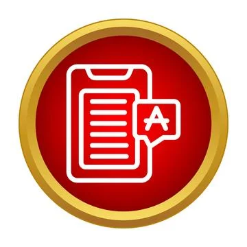 Mobile phone translating language application icon concept Stock Illustration