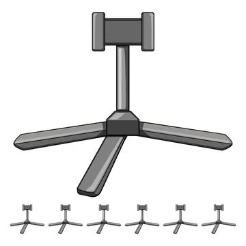 Mobile phone tripod cartoon vector graphic Stock Illustration