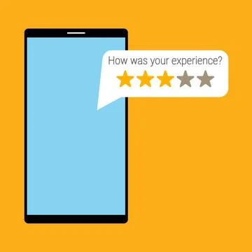Mobile phone with user feedback request Stock Illustration