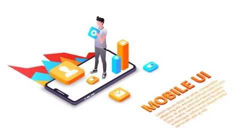 Mobile phone user interface vector illustration 스톡 일러스트