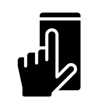 Mobile phone using black glyph icon Illustrazione stock