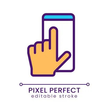Mobile phone using pixel perfect RGB color icon Stock Illustration