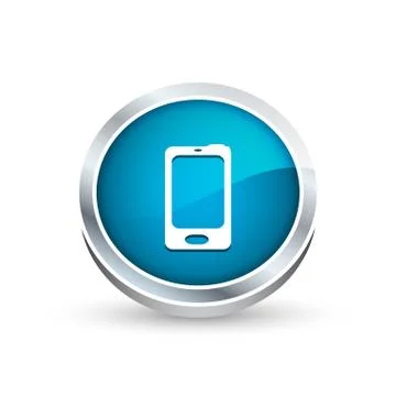 Mobile phone vector icon, button Stock Illustration