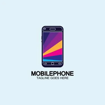 Mobile phone vector icon logo template concept illustration. Smartphone creat Stock Illustration