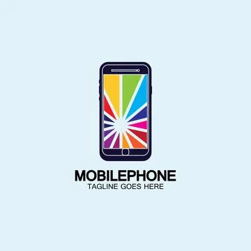 Mobile phone vector icon logo template concept illustration. Smartphone creat Ilustración de archivo