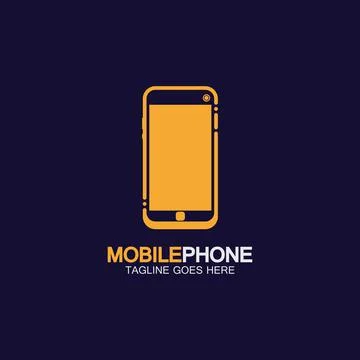 Mobile phone vector icon logo template concept illustration. Smartphone creat Stock Illustration