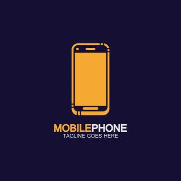 Mobile phone vector icon logo template concept illustration. Smartphone creat Stock Illustration