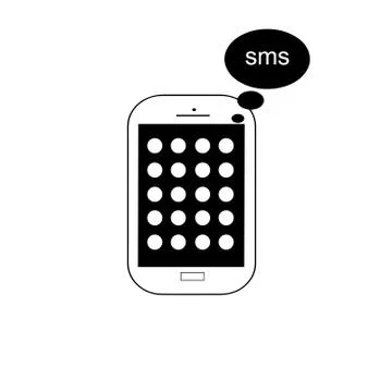 Mobile phone vector with message icon Stock Illustration