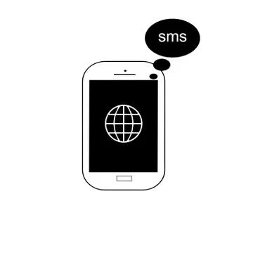 Mobile phone vector with message icon Stock Illustration