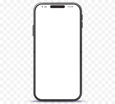 Mobile Phone Vector Mockup With White Screen. Stock Illustration