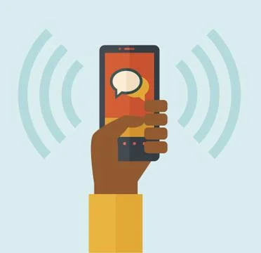 Mobile phone vibrating Illustrazione stock