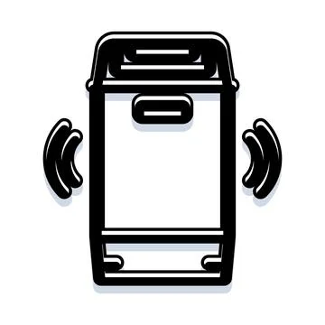 Mobile phone vibrating with sound waves emitting icon Stockillustratie