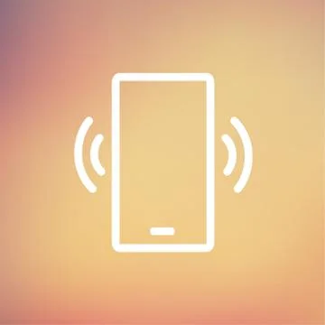 Mobile phone vibrating thin line icon Illustrazione stock