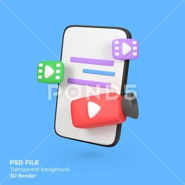 Mobile phone with video camera and lens and buttons isolated 3d render icon.. PSD Template