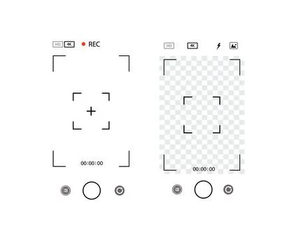 Mobile phone Viewfinder with record frame camera. Video recording screen. App Stock Illustration