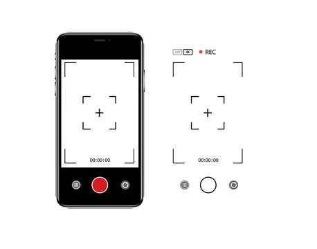Mobile phone Viewfinder with record frame camera. Video recording screen. App Stock Illustration