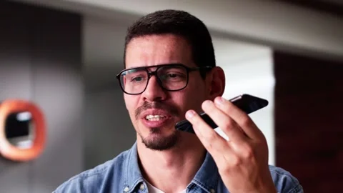 Mobile Phone Voice Recognition And Search Stock Footage 285197831
