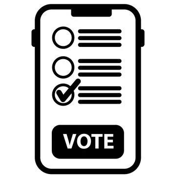 Mobile phone vote button icon. Voting online sign. e-voting symbol. Stock Illustration