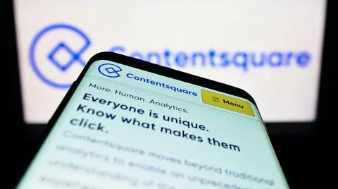 Mobile phone with website of analytics platform company Contentsquare on s... Stock Photos