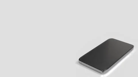 The Mobile phone on white background 3d Rendering. Stock Illustration