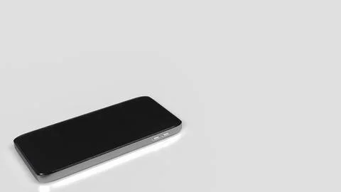 The Mobile phone on white background 3d Rendering. Stock Illustration