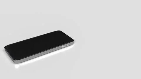 The Mobile phone on white background 3d Rendering. Stock Illustration