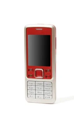 Mobile phone on white background Stock Photos