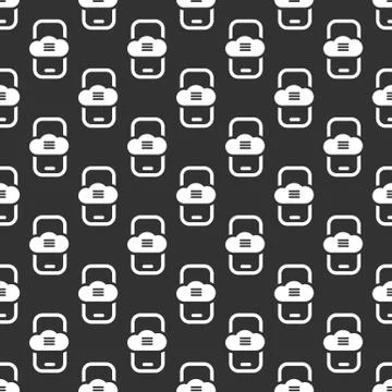 Mobile phones and cloud data seamless pattern Stock Illustration
