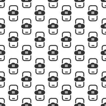 Mobile phones and cloud data seamless pattern Illustrazione stock
