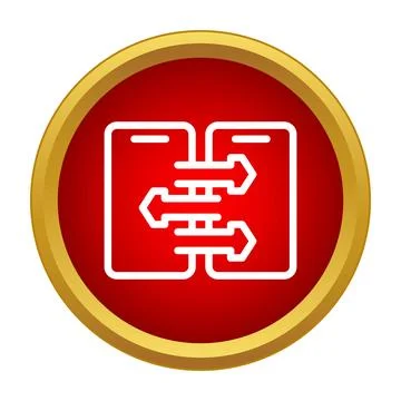 Mobile phones exchanging data synchronization information icon 스톡 일러스트