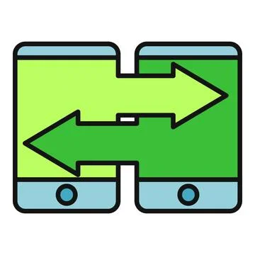 Mobile phones exchanging data transferring information technology Stock Illustration