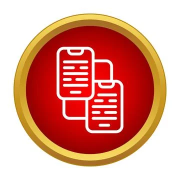 Mobile phones messaging application icon transferring data Stock Illustration