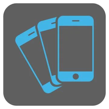 Mobile Phones Rounded Square Vector Icon Stock Illustration