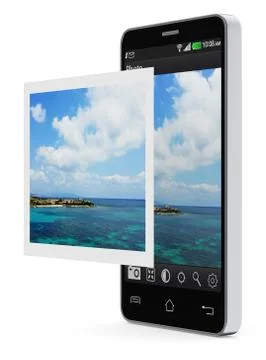 Mobile photo editing application Illustrazione stock